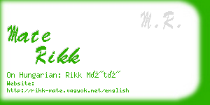 mate rikk business card